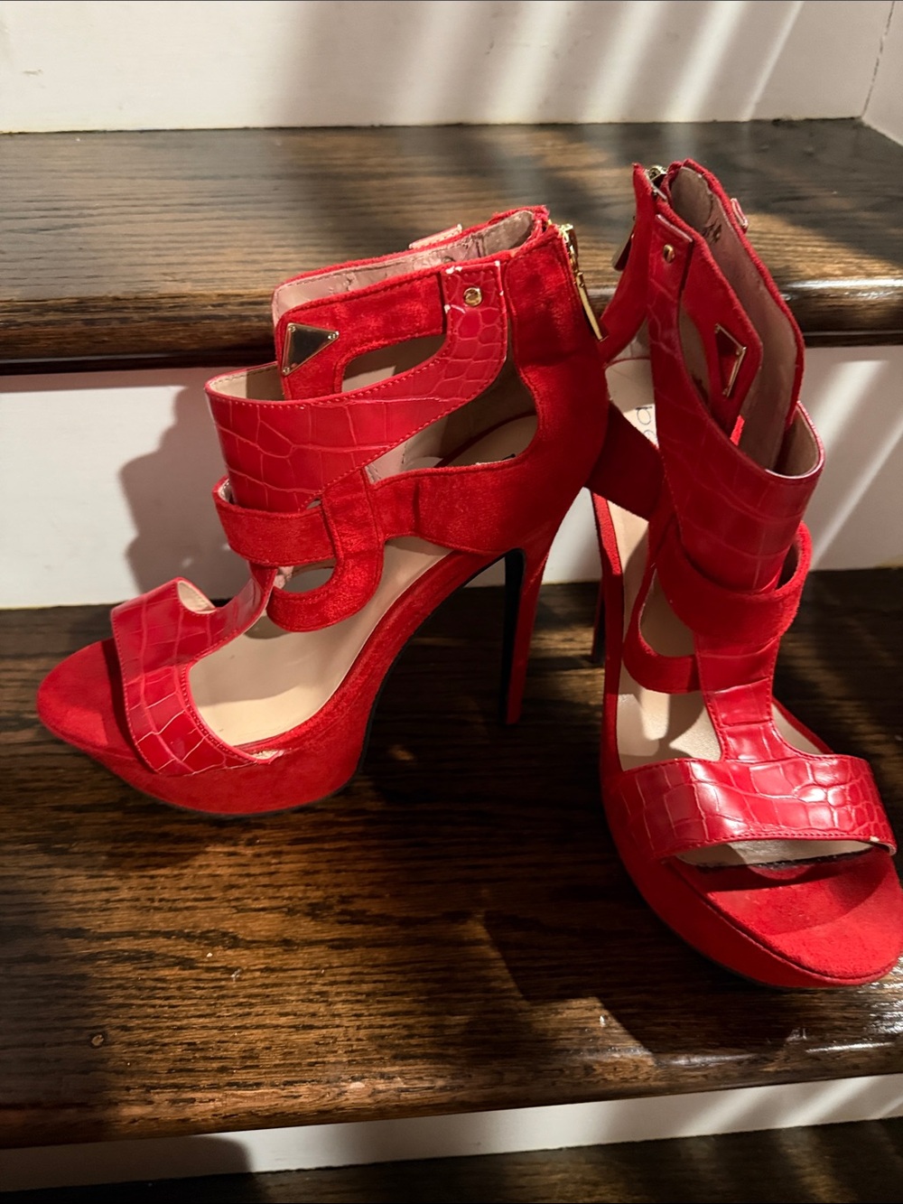 Red Bebe heels